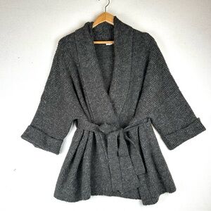 Akemi + Kin Oversized Tie Waist Cardigan Sweater Office Cozy